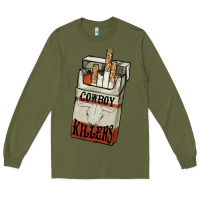 Army Green Cowboy killers cigarette package Long Sleeve Tee - HowdyJamesFarm