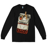 Black Cowboy killers cigarette package Long Sleeve Tee - HowdyJamesFarm