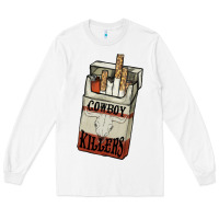 White Cowboy killers cigarette package Long Sleeve Tee - HowdyJamesFarm