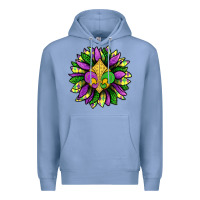 Colony Blue Mardi Gras Sunflower Premium Hoodie - BundleAndBundleShop
