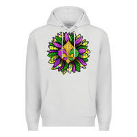 Dove Grey Mardi Gras Sunflower Premium Hoodie - BundleAndBundleShop