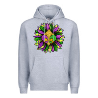 Heather Grey Mardi Gras Sunflower Premium Hoodie - BundleAndBundleShop