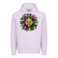 Lilac Mardi Gras Sunflower Premium Hoodie - BundleAndBundleShop
