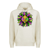Oatmeal Heather Mardi Gras Sunflower Premium Hoodie - BundleAndBundleShop