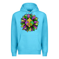 Ocean Blue Mardi Gras Sunflower Premium Hoodie - BundleAndBundleShop