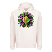 Pale Pink Mardi Gras Sunflower Premium Hoodie - BundleAndBundleShop