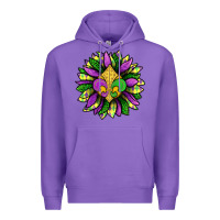 Purple Mardi Gras Sunflower Premium Hoodie - BundleAndBundleShop