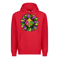 Red Mardi Gras Sunflower Premium Hoodie - BundleAndBundleShop