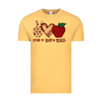 Vintage Mustard Peace Love Teach Vintage Tee - Bettercallsaul