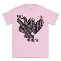 Bubblegum Pink Peace Love Autism Classic Tee - Bettercallsaul