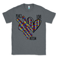 Charcoal Heather Peace Love Autism Classic Tee - Bettercallsaul