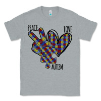 Heather Grey Peace Love Autism Classic Tee - Bettercallsaul