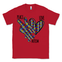 Red Peace Love Autism Classic Tee - Bettercallsaul