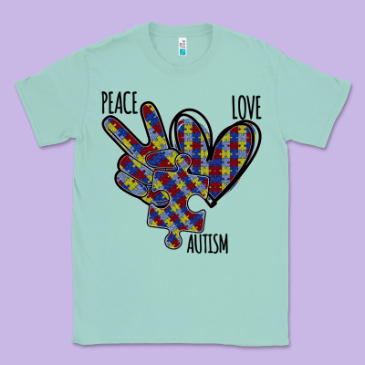 Peace Love Autism Classic Tee Designed By Bettercallsaul