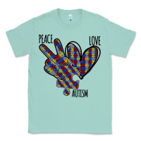 Seafoam Peace Love Autism Classic Tee - Bettercallsaul