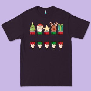Add Your Personalization Christmas Pencils Premium Tee Designed By Maliassmallbusiness