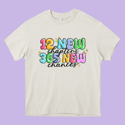12 New Chapter 365 New Chances Heavy Core Tee Designed By Maliassmallbusiness