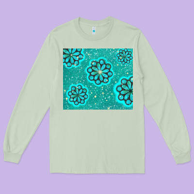 Glitter Turquoise Long Sleeve Tee Designed By Tumblerdesignbyshophia