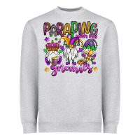 Heather Grey parading with my gnomies Heavyweight Sweatshirt - OliviaCreatesArt