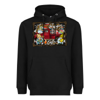Black Happy Easter Heavyweight Hoodie - CowhideDigitalArt
