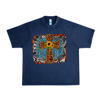 Navy western cross Urban Heavy Tee - JahusDesignShop