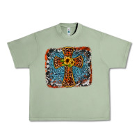 Oil Green western cross Urban Heavy Tee - JahusDesignShop