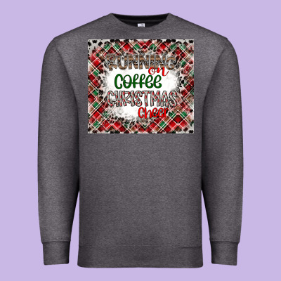Running On Coffee And Christmas Premium Sweatshirt Designed By Cowhidedigitalart