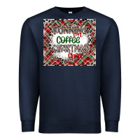Navy Running on Coffee And Christmas Premium Sweatshirt - CowhideDigitalArt