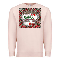 Pale Pink Running on Coffee And Christmas Premium Sweatshirt - CowhideDigitalArt