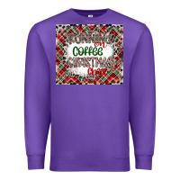 Purple Running on Coffee And Christmas Premium Sweatshirt - CowhideDigitalArt