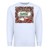 White Running on Coffee And Christmas Premium Sweatshirt - CowhideDigitalArt