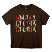 Chocolate Brown fa la la la la la la la la Heavy Core Tee - MaliasSmallBusiness