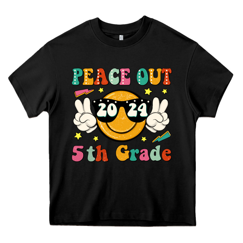Peace Out 2024 5th Grade Heavy Core Tee by JahusDesignShop | Teevron