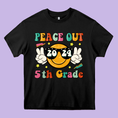 Peace Out 2024 5th Grade Heavy Core Tee Designed By Jahusdesignshop