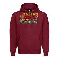 Burgundy baking through the snow Zipper Hoodie - FaDigitalArtStudio