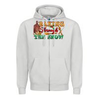Dove Grey baking through the snow Zipper Hoodie - FaDigitalArtStudio