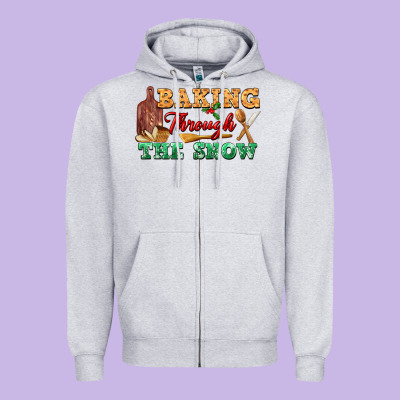 Baking Through The Snow Zipper Hoodie Designed By Fadigitalartstudio