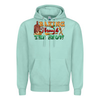 Seafoam baking through the snow Zipper Hoodie - FaDigitalArtStudio