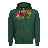 Sports Green baking through the snow Zipper Hoodie - FaDigitalArtStudio