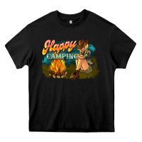 Black happy camping Heavy Core Tee - NancyCooperArtShop