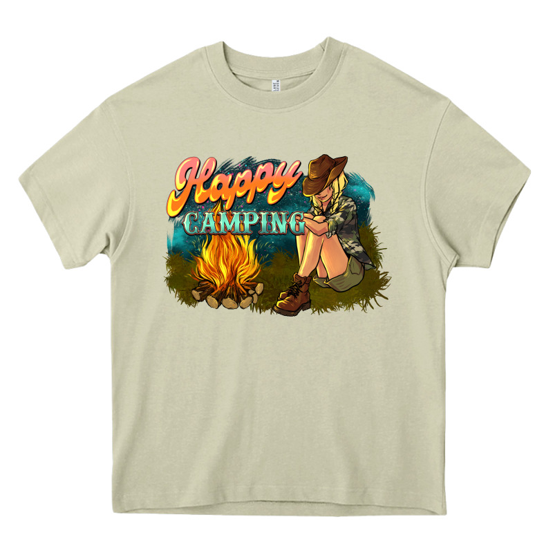 Happy Camping Heavy Core Tee by NancyCooperArtShop | Teevron