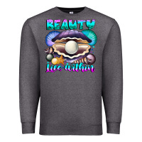 Charcoal Heather Beauty Lies Within Premium Sweatshirt - CowhideDigitalArt