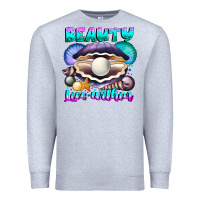 Heather Grey Beauty Lies Within Premium Sweatshirt - CowhideDigitalArt
