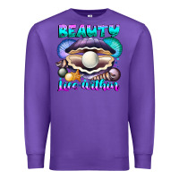 Purple Beauty Lies Within Premium Sweatshirt - CowhideDigitalArt