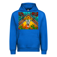 Cobalt western sunflowers longhorn bull skull Urban Hoodie - Artiststas