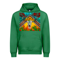 Emerald western sunflowers longhorn bull skull Urban Hoodie - Artiststas