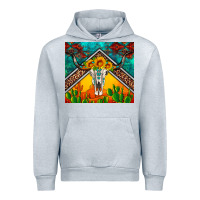 Heather Grey western sunflowers longhorn bull skull Urban Hoodie - Artiststas