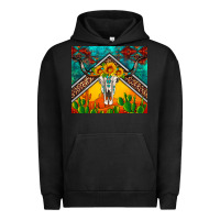 Pigment Black western sunflowers longhorn bull skull Urban Hoodie - Artiststas