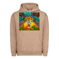 Pigment Burro western sunflowers longhorn bull skull Urban Hoodie - Artiststas