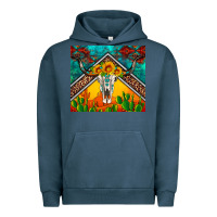 Pigment Midnight Navy western sunflowers longhorn bull skull Urban Hoodie - Artiststas